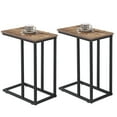 thumbnail image 1 of VECELO Set of 2 C-Shaped Sofa Side Table, Small End Table for Living Room, Narrow Bedside/TV Tray Table, Gray, 1 of 9