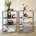thumbnail image 1 of VECELO Set of 2 Corner Shelf, 4-Tier Corner Bookshelf Small Bookcase Display Rack Plant Stand, Gray, 1 of 7