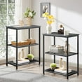 thumbnail image 1 of VECELO (Set of 2) Narrow Nightstand with Metal Frame, Industrial Style End Side Table, Charcoal Grey, 1 of 7