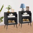 thumbnail image 1 of VECELO Set of 2 Nightstand with Storage Cabinet, Versatile End Table with Open Drawer Shelf for Living Room Sofa/Bedroom, Black, 1 of 9