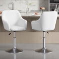 thumbnail image 1 of VECELO Set of 2 Swivel Accent Chair, Height Adjustable PU Leather Vanity Chair with Soild Back, 1 of 9