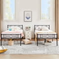 thumbnail image 1 of VECELO Set of 2 Twin Size Metal Platform Bed Frame with Headboard and Footboard, No Box Spring Needed, Easy Assembly, Black, 1 of 7