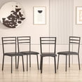 thumbnail image 1 of VECELO Set of 4 Dining Chairs, Modern Dining Side Chairs for Home Kitchen, Metal Slat Back Seat Cushion Chair, Black, 1 of 7