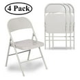 thumbnail image 1 of VECELO Set of 4 Metal Folding Chairs with Triple Braced & Double Hinged Back, Gray, 1 of 10