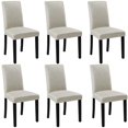 VECELO Set of 6 Dining Chairs, Upholstered PU Leather Dining Room Chair