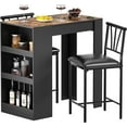 VECELO Small Bar Table and Chairs Tall Kitchen Breakfast Nook with
