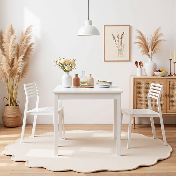 VECELO Square Dining Table For 2-4 People,Modern Wood Dining Table For Kitchen - 29.53 Inch Length
