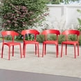 thumbnail image 1 of VECELO Stackable Patio Dining Chair Set of 4, Outdoor/Indoor Dining Chairs for Restaurant, Poolside and Garden, No Assembly, Red, 1 of 14