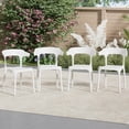 thumbnail image 1 of VECELO Stackable Patio Dining Chair Set of 4, Outdoor/Indoor Dining Chairs for Restaurant, Poolside and Garden, No Assembly, White, 1 of 14