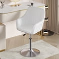 thumbnail image 1 of VECELO Swivel Accent Chair, Height Adjustable PU Leather Vanity Chair with Soild Back, 1 of 9