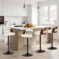 thumbnail image 1 of VECELO Swivel Bar Stools Set of 4, Adjustable Height PU Leather Armless Barstool with Back & Footrest for Bar Kitchen Dining Room, White, 1 of 10