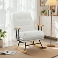 thumbnail image 1 of VECELO Teddy Fabric Rocking Chair, Adjustable Back Angle Upholstered Nursery Chair, White, 1 of 12