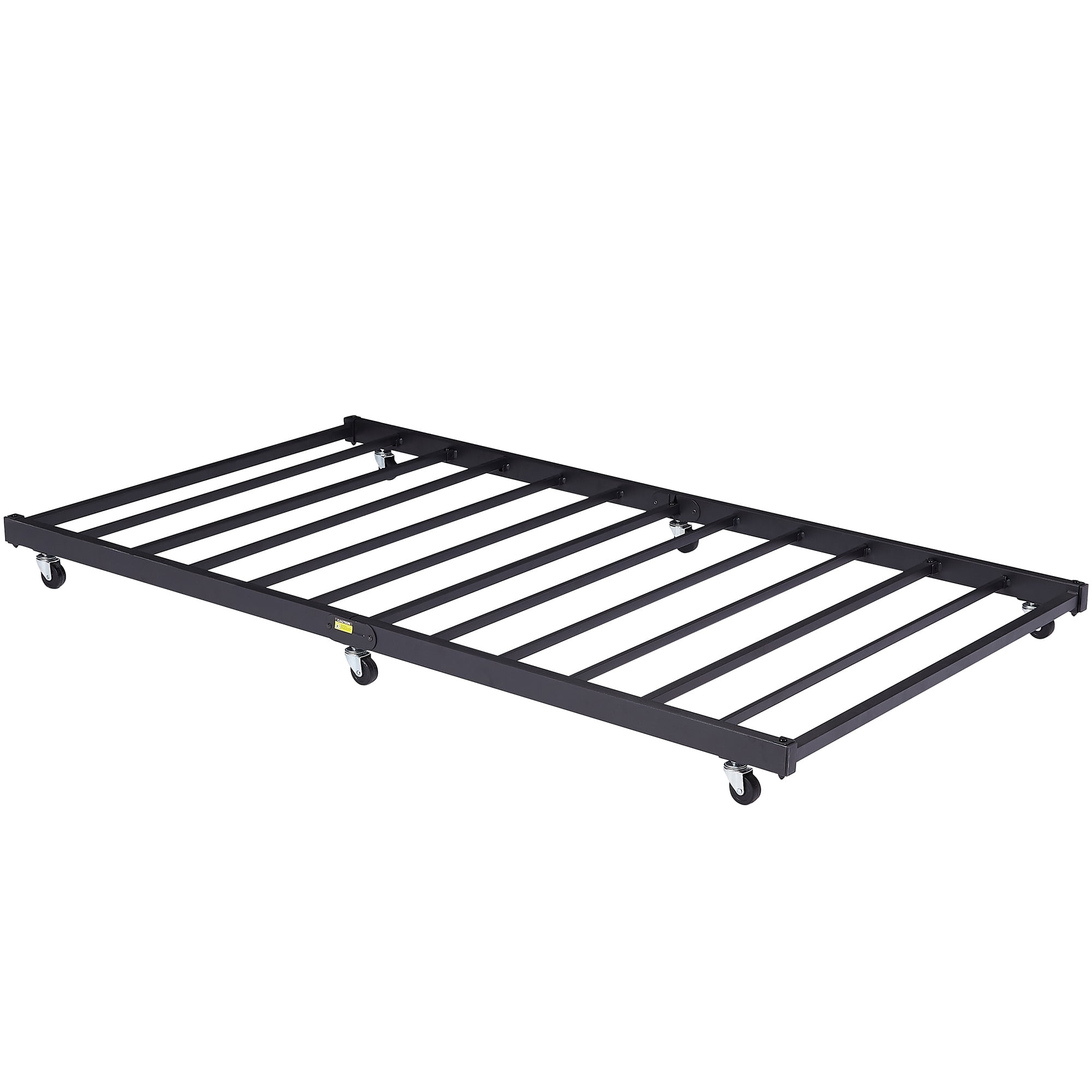 VECELO Twin Daybed Trundle RollOut Metal Bed Frame, 2 Locking Casters