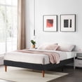 thumbnail image 1 of VECELO Upholstered Platform Bed Frame Mattress Foundation/Strong Wood Slat Support, Black, Full Size, 1 of 7