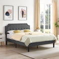 thumbnail image 1 of VECELO Upholstered Platform Bed with Height Adjustable Tufted Button Headboard/Mattress Foundation, Steel Frame, Strong Wood Slat Support, Full, No Box Spring Needed,Dark Gray, 1 of 8