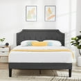 thumbnail image 1 of VECELO Upholstered Platform Bed with Height Adjustable Tufted Button Headboard/Mattress Foundation, Steel Frame, Strong Wood Slat Support, Queen, No Box Spring Needed,Dark Gray, 1 of 8