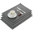 thumbnail image 1 of VECELO Washable Woven Placemats, Non-Slip Durable Heat-Resistant Stain Resistant Table Runners for Dining Table ,Kitchen Table, Set of 4, Grey, 1 of 7