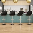thumbnail image 1 of VECLO Bar Stools Adjustable Swivel with Back and Armrest, Black (Set of 4), 1 of 13