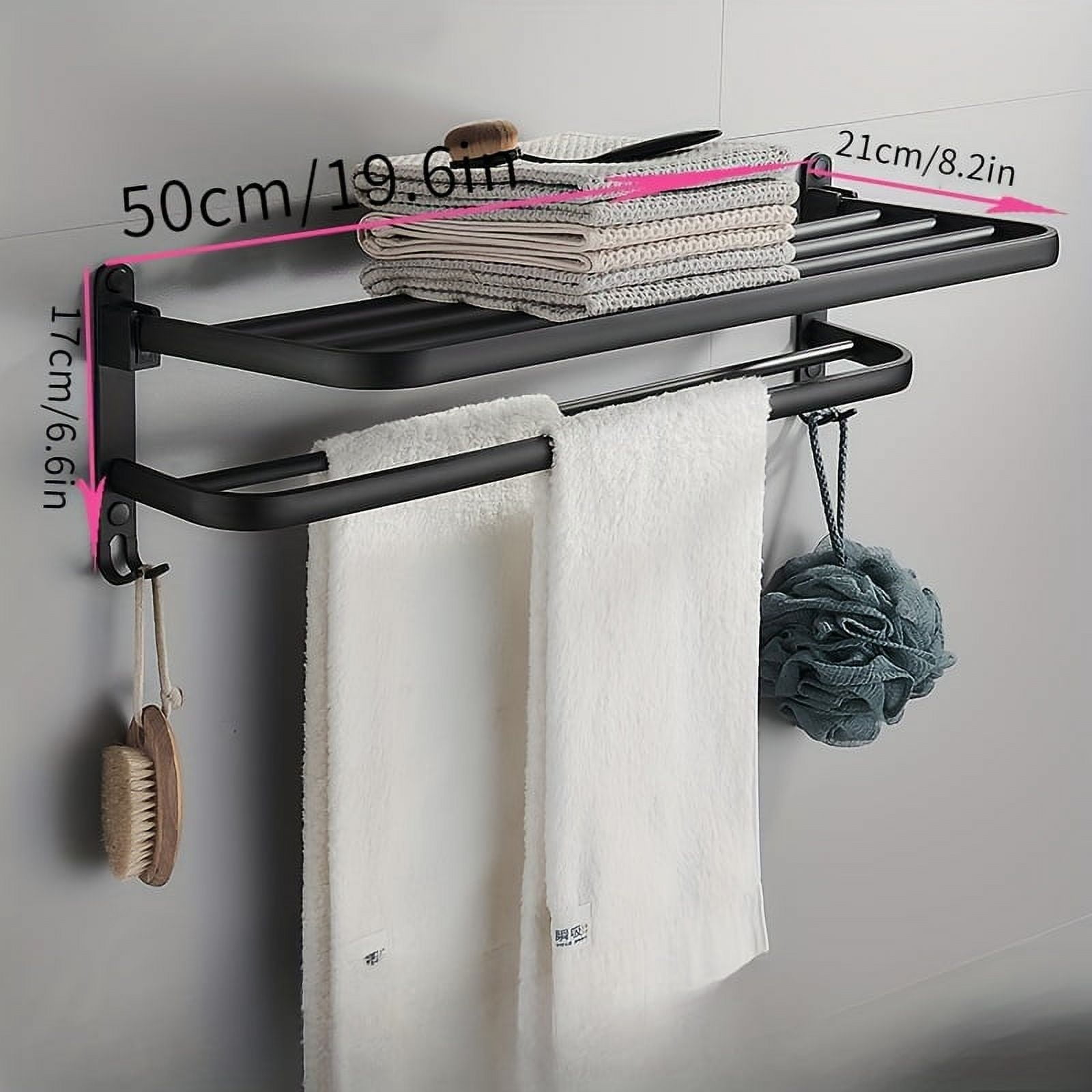 VECPIO Bathroom Shelf Bath Towel Storage Rack Wall Mounted Towel Rack ...
