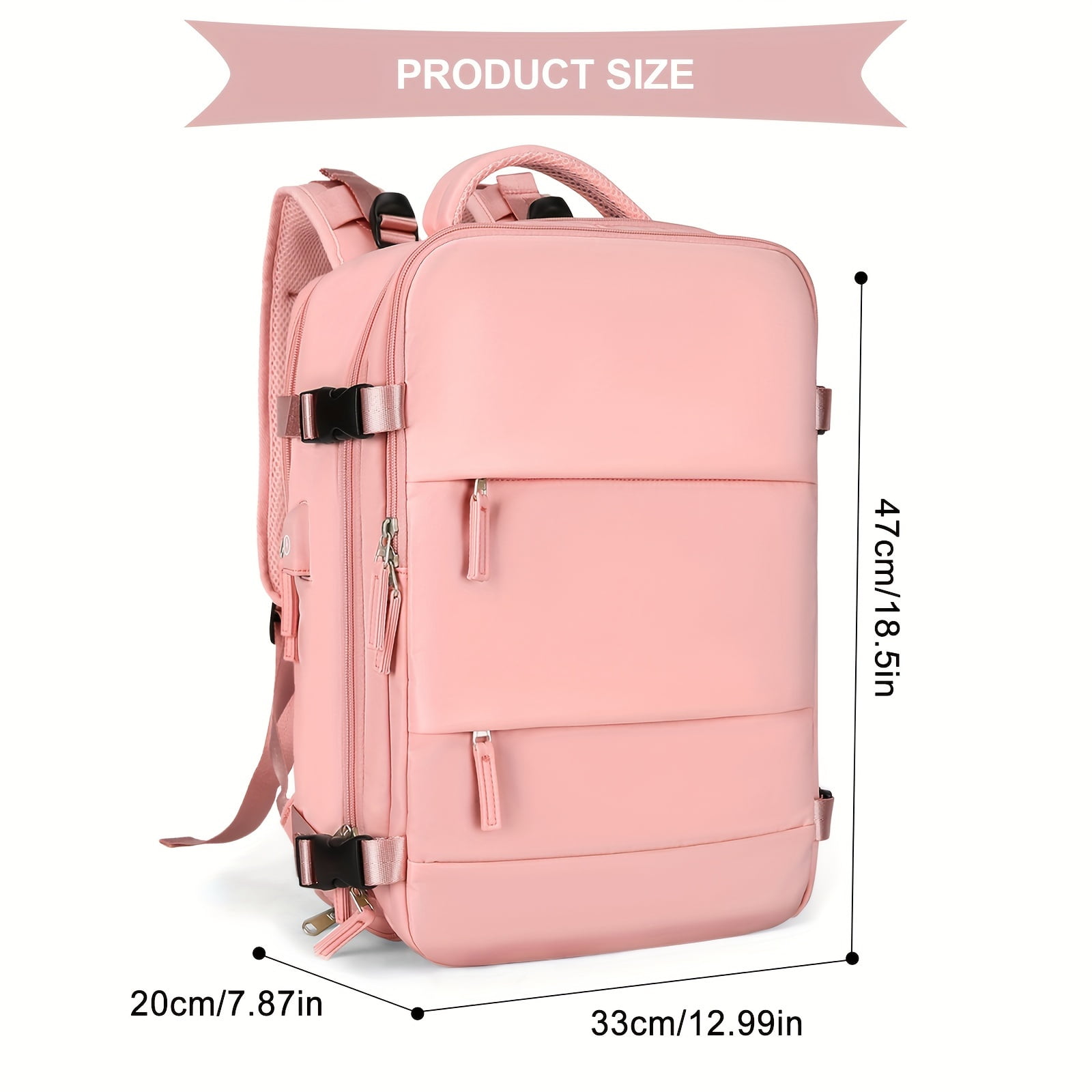 VECPIO Travel Backpack For Women Men Carry On Backpack Flight Approved