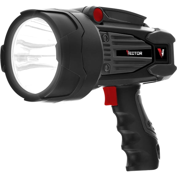 VECTOR LED Flashlight Spotlight, SL10LEDV, Rechargeable, Super Bright 2200 Lumens, USB Charging Port + USB Powerbank for Device Charging