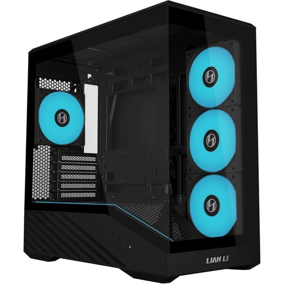 VECTOR V100 MINI Micro Form Factor Compact PC Case, Pre-install 4 x 120mm ARGB PWM Fans, Panoramic Tempered Glass, Support Backet-Connect Micro-ATX, 415mm GPU, 360mm Radiator - Black(V100RMIX)