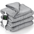 thumbnail image 1 of VECUKTY 50" x 60" Electric Throw Heated Blanket with 6 Heating Levels & 2-10H Auto-off, Machine Washable Double sided Flannel, Gray, 1 of 11