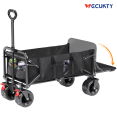 thumbnail image 1 of Vecukty Collapsible Camping Garden Wagon, All-Terrain Tank Wheels for Camping With Extended Tailgate, Sports, Shopping, Beach, Support Up to 330lbs, Black, 1 of 11