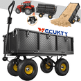 thumbnail image 1 of VECUKTY Heavy Duty Steel Dump Garden Cart with Liner, 900lbs Wagon 3 Cu ft 10" Wheel, Black, 1 of 11