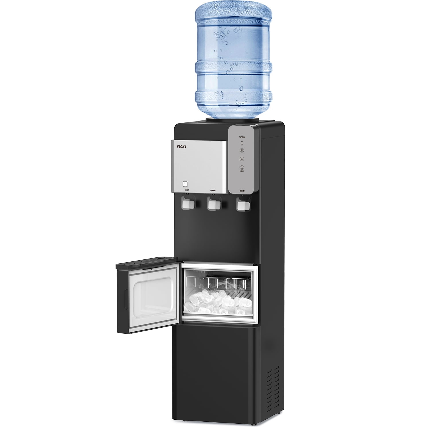 VECYS Ice Maker Water Dispenser, 27LBS Daily Ice & Child Lock