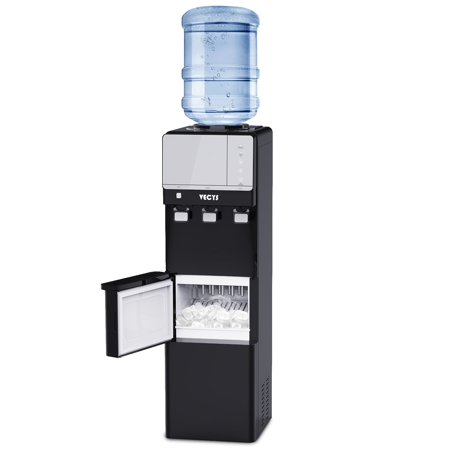 VECYS 3in1 Water Dispenser with Ice Maker, 27LBS Daily Ice, Hot/Cold Water, Child Lock, 3 or 5