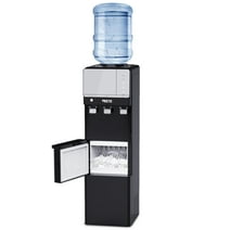 VECYS 3 in 1 Water Dispenser with Ice Maker, 26LBS Daily Ice Making and Hot Cold Water Supply, Child Safety Lock and Compatible with 3 or 5 Gallon Bottles, Ideal for Home and Office