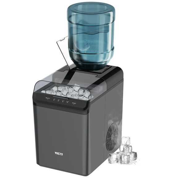VECYS Countertop Cube Ice Maker, 34LBS Daily Production with Self-Clean