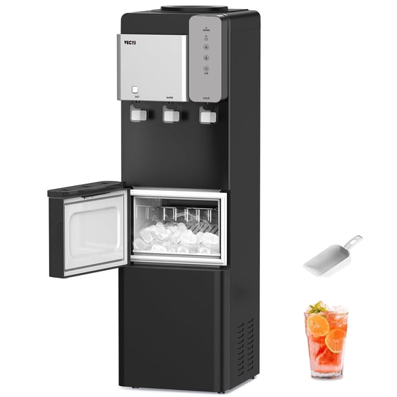 VECYS Ice Maker Water Dispenser, 27LBS Daily Ice & Child Lock