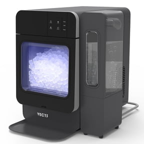 VECYS Nugget Ice Maker W/ Side Water Tank, 33LBS/Day Self-Cleaning, Black