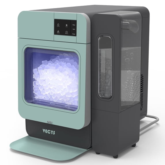VECYS Nugget Ice Maker W/ Side Water Tank, 44LBS/Day Self-Cleaning, Sage