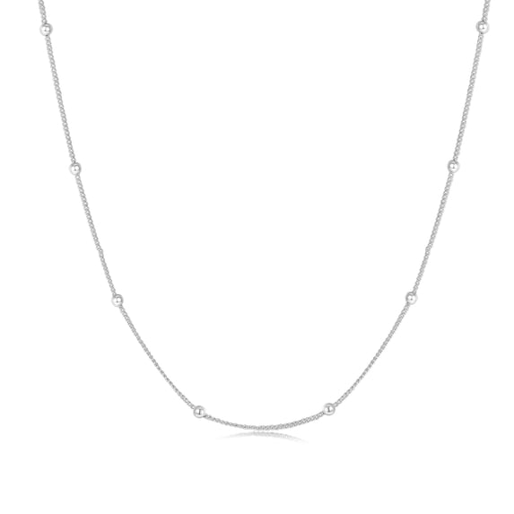VEEDOFA Silver Plated Chain Necklace for Women, 16-22 Inch