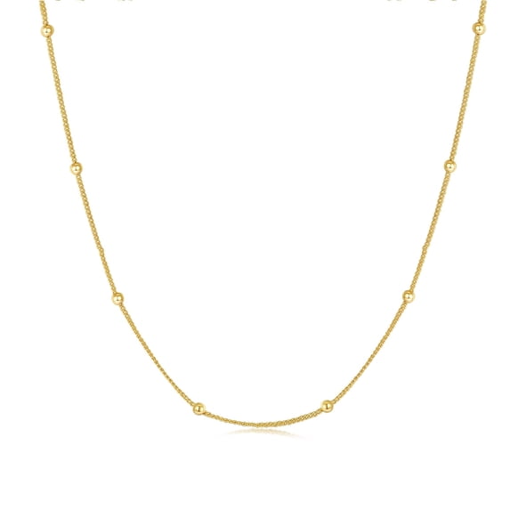 VEEDOFA S925 Sterling Silver Curb Chain, 1.2mm Thick Non-Fading Two Tone Necklace for Women