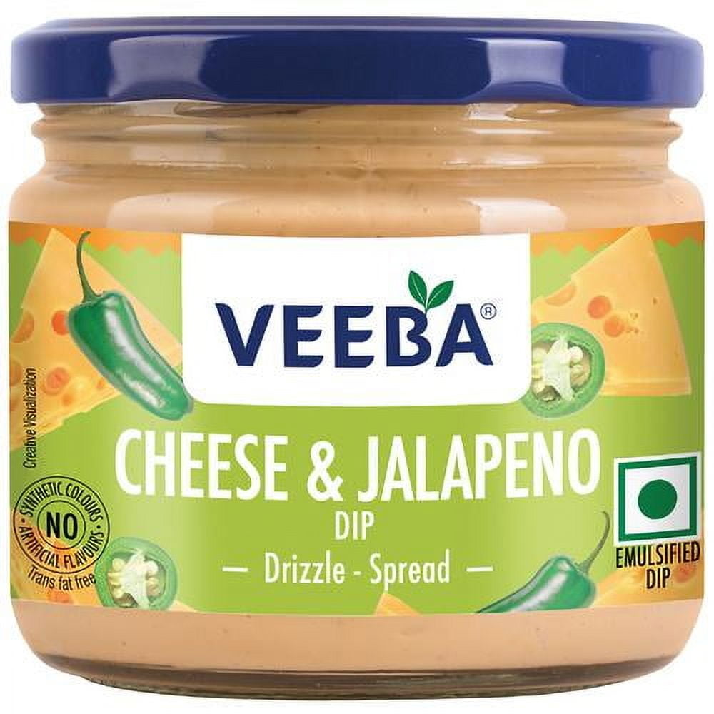 VEEBA Dip - Cheese \u0026 Jalapeno, Pet Jar, 300 g Each (Pack of Two)