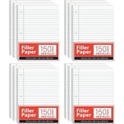 VEEBOOST 10.5” x 8” Filler Paper 150-Sheet Wide Ruled Notebook Paper, 12-Pack
