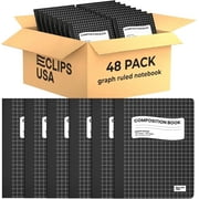 VEEBOST 100-Sheet Quad Ruled Graph Composition Notebooks with Hard Cover, 9.75  x 7.50 , 48-Pack