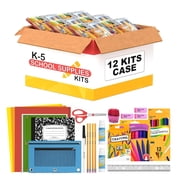 VEEBOST 32-Piece Complete Stationery Supplies Kit with Notebooks, Pencils, Crayons, and More, 12 Pack