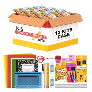 VEEBOST 32-Piece Complete Stationery Supplies Kit with Notebooks, Pencils, Crayons, and More, 12 Pack