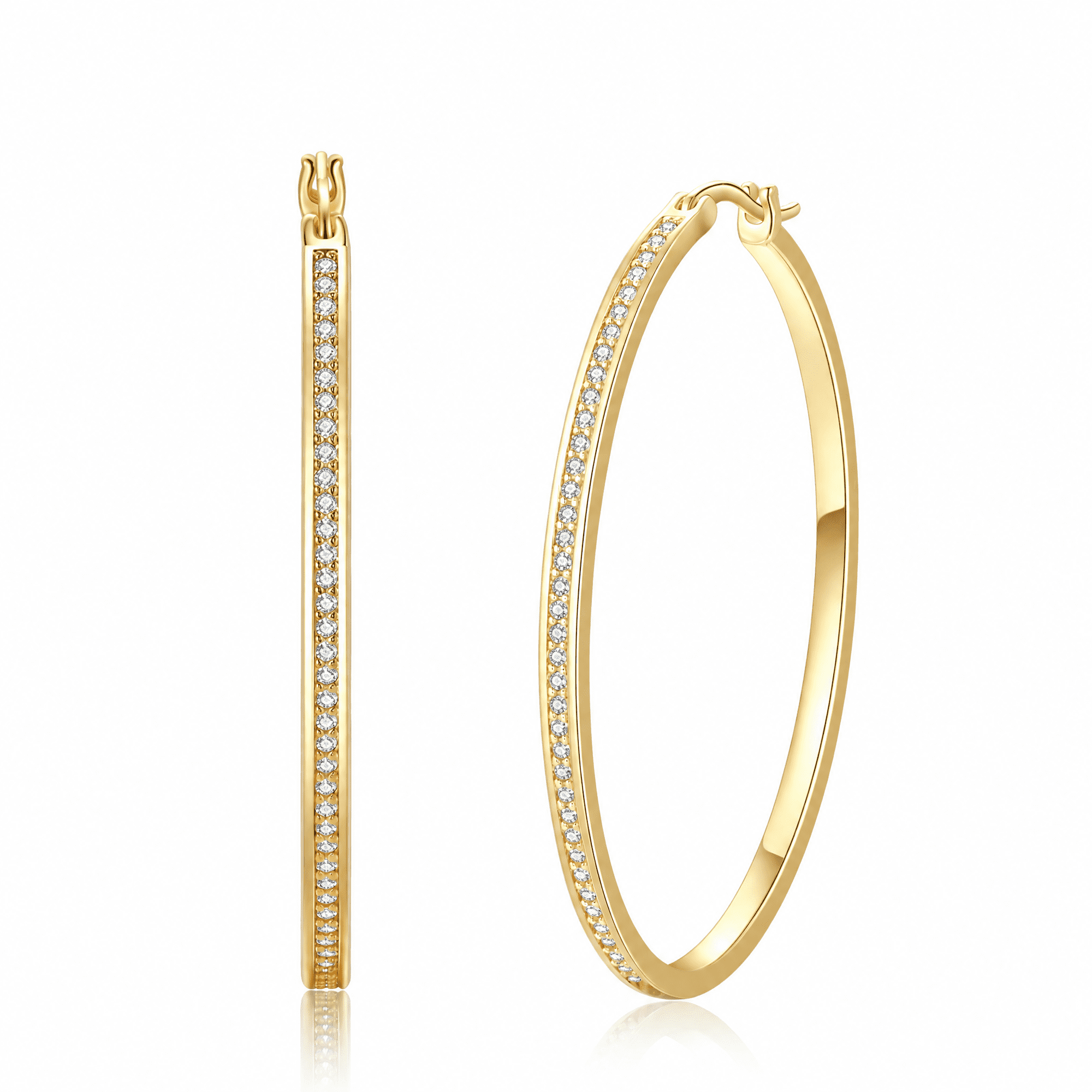 Mm Short Stays Postcode VEEDOFA 14K Gold Plated Cubic Zirconia Hoop Earrings for Women, 30/40 ...