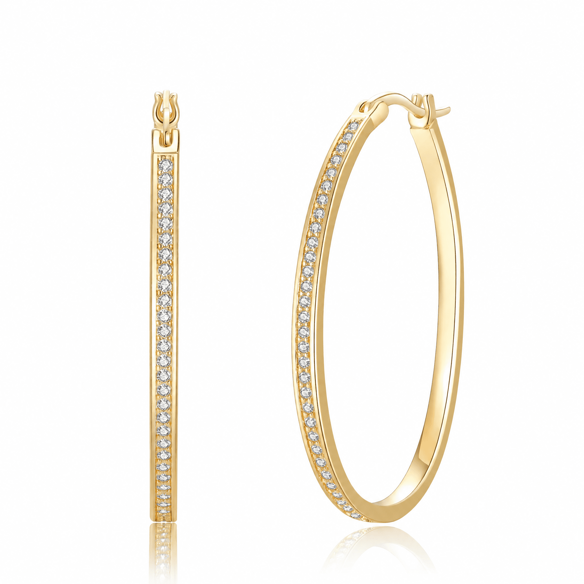 Mm Short Stays Postcode VEEDOFA 14K Gold Plated Cubic Zirconia Hoop Earrings for Women, 30/40 ...
