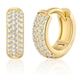 thumbnail image 1 of VEEDOFA 14K Gold Plated Huggie Hoop Earrings for Women, 5A+ CZ, 8/12/16/20mm,jewelry gift, 1 of 7