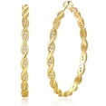 thumbnail image 1 of VEEDOFA 14K Gold Plated Twisted Hoop Earrings for women,Lightweight hypoallergenic earrings, 1 of 8