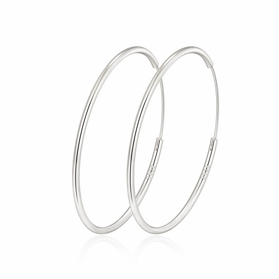 VEEDOFA Silver Plated Hoop Earrings for Women, Lightweight Hypoallergenic, 30-70mm