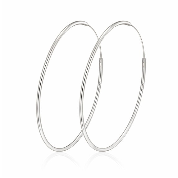 VEEDOFA Silver Plated Hoop Earrings for Women, Lightweight Hypoallergenic, 30-70mm