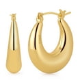 thumbnail image 1 of VEEDOFA Chunky 14K Gold Plated Hoop Earrings for Women, Fashion Hypoallergenic earrings Minimalist Jewelry Gift, 1 of 7